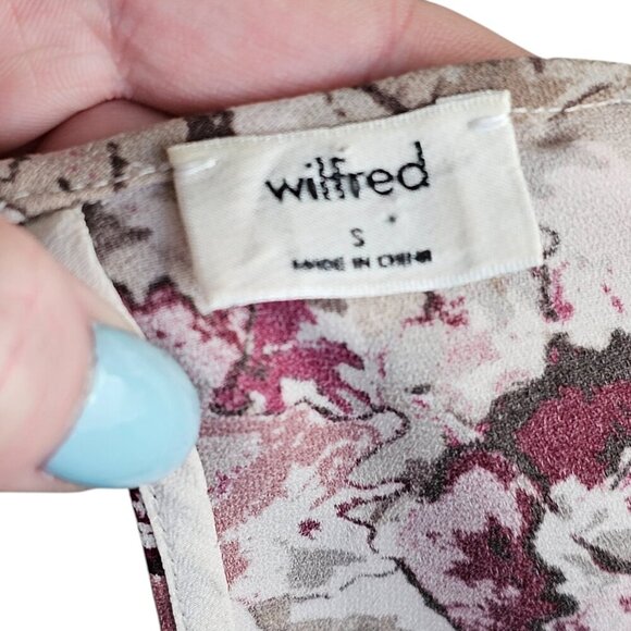 Wilfred Aritzia Off White Red Pink Floral Blouse Sz S - Picture 5 of 8